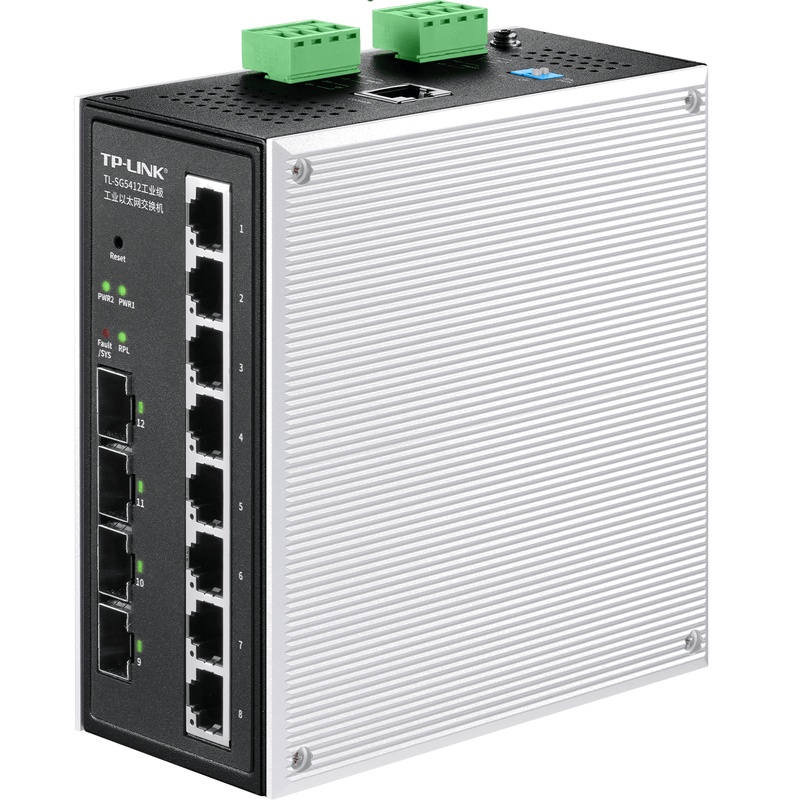 TP-LINK TL-SG5412 Layer 3 Managed Switch 12 Port Industrial Ethernet Switch for Factory Control Systems with VLAN Support